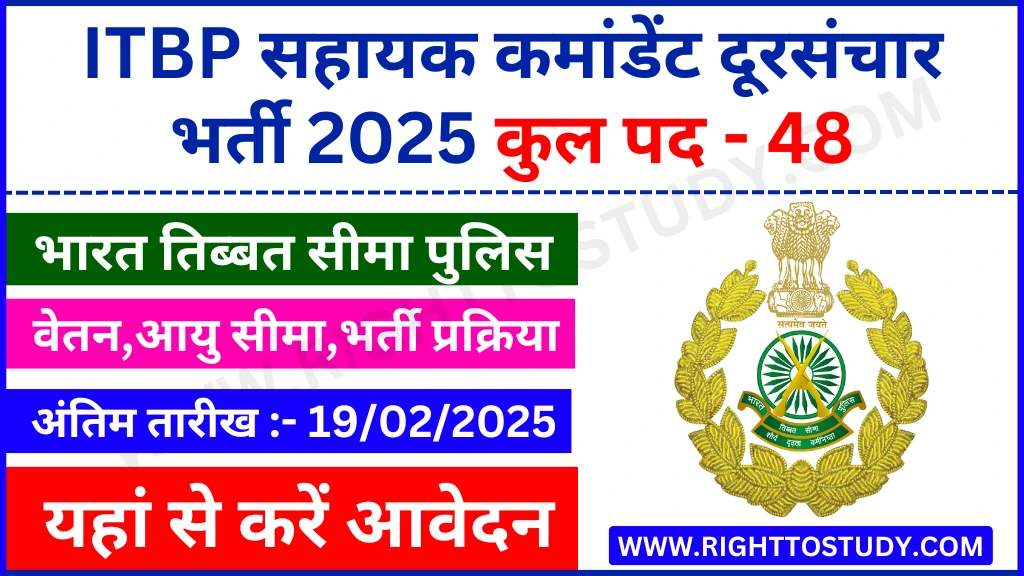 ITBP Assistant Commandant Recruitment 2025 in Hindi