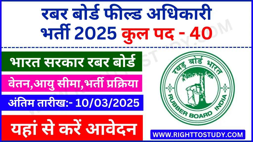 Rubber Board Field Officer Recruitment 2025